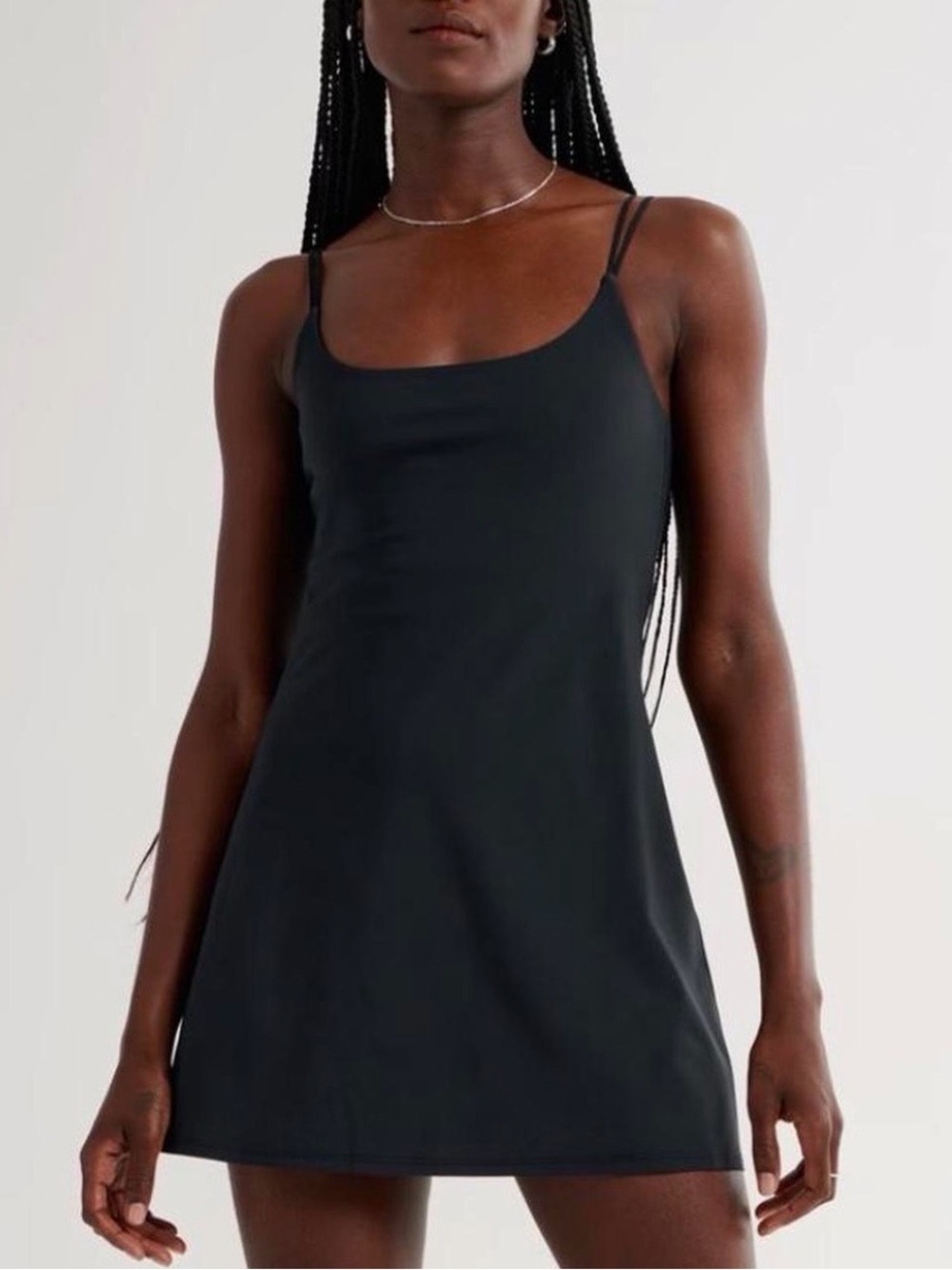 Abercrombie & Fitch Black Double-Strap Slip Mini Dress